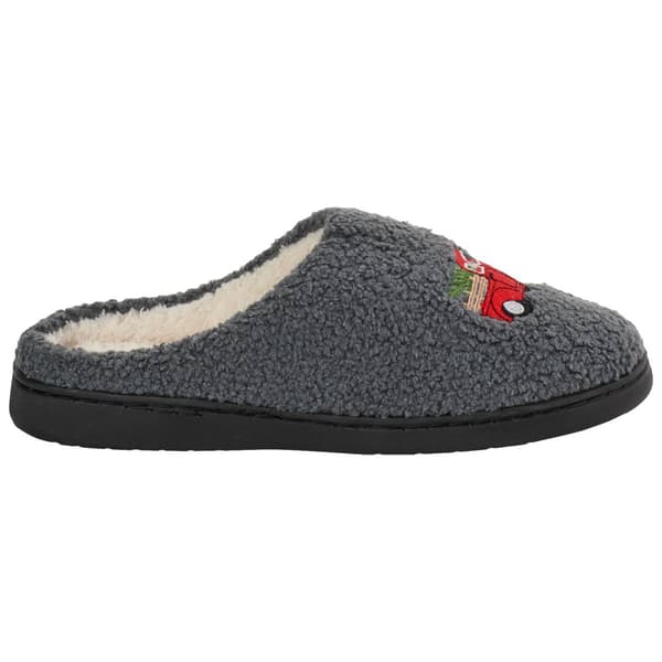 Mens Preswick & Moore&#174; Truck with Christmas Tree Slippers