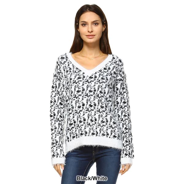 Womens White Mark Leopard Sweater