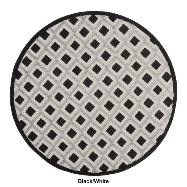 Nourison Aloha Diamond Modern Indoor/Outdoor Round Rug
