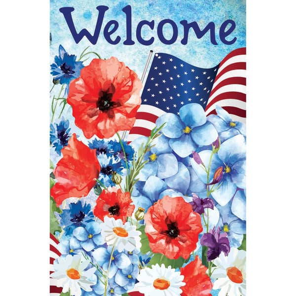 Northlight Seasonal Patriotic Floral Outdoor Garden Flag