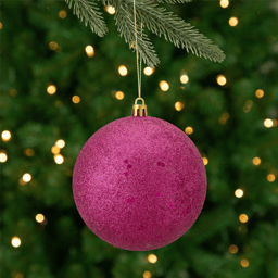 Northlight Magenta Glitter Shatterproof Christmas Ball Ornament