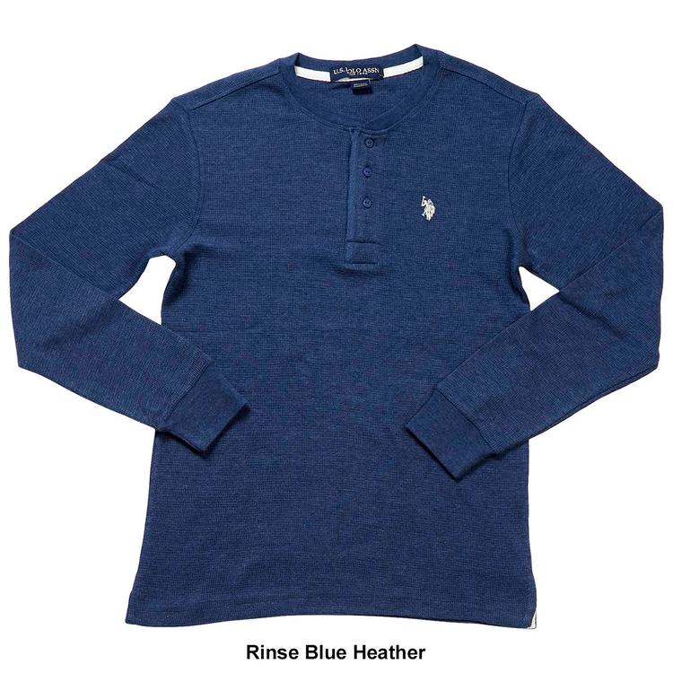 Mens U.S. Polo Assn.® Solid Thermal 3 Button Henley