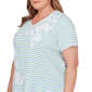 Plus Size  Alfred Dunner Caribbean Blues Stripe Floral Tee - image 5