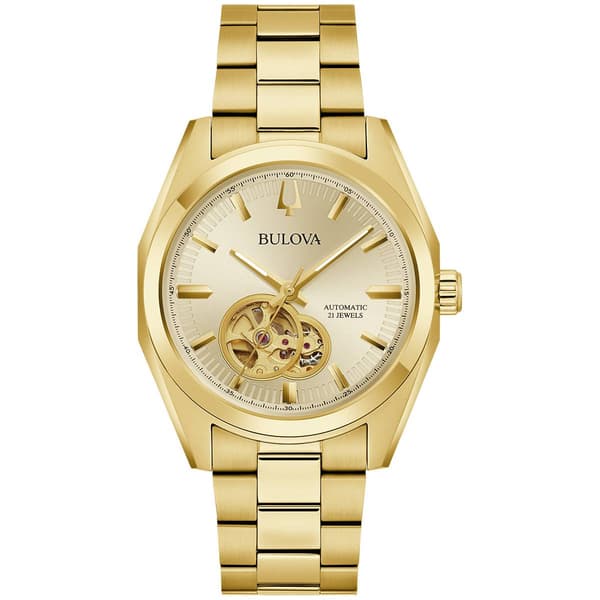 Mens Bulova Surveyor Gold-Tone Bracelet Watch - 97A182
