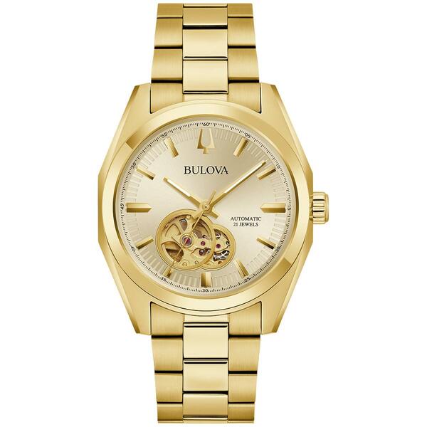 Mens Bulova Surveyor Gold-Tone Bracelet Watch - 97A182 - image 