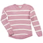 Girls &#40;7-14&#41; Pink Rose Stripe Shiny Chenille Shaker Sweater-Lilac - image 1