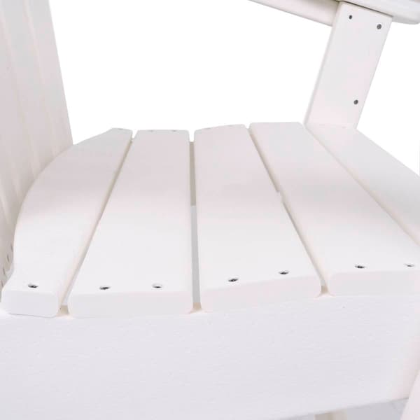 9th & Pike&#174; White Resin Traditional Outdoor Adirondack Chair