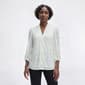 Womens Kasper Long Sleeve V Neck Abstract Burnout Blouse - image 1