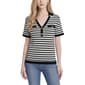 Womens NY Collection Short Sleeve Striped Ribbed Pullover - image 1