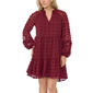 Petite MSK Long Sleeve Clip Dot Tier A-Line Dress - image 1