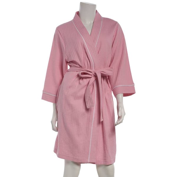 Womens Jaclyn 3/4 Sleeve Waffle Knit Kimono Robe - image 