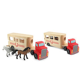 Melissa &amp; Doug® Wooden Horse Carrier Truck Toy