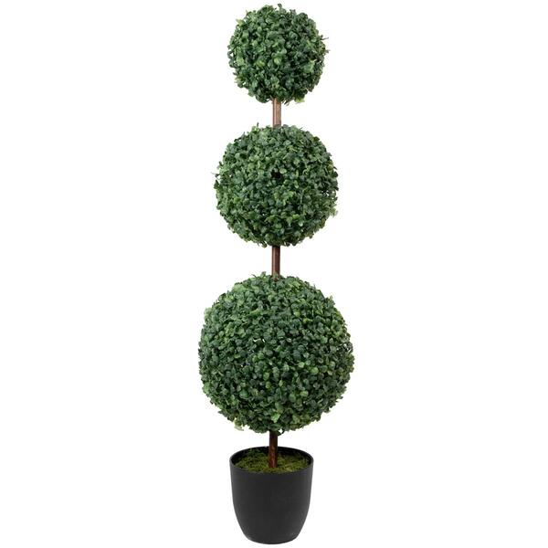 Northlight Seasonal 38in. Artificial Triple Ball Topiary Tree - image 