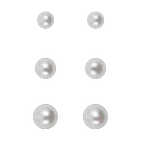 Freedom Trio Set White Pearl Post Earrings - image 