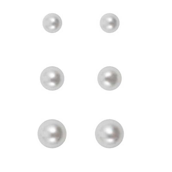 Freedom Trio Set White Pearl Post Earrings - image 