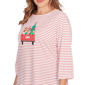 Plus Size Ruby Rd. Must Haves II Christmas Truck Stripe Tee - image 5