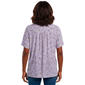 Plus Size Napa Valley Short Sleeve Sketch Floral Henley Blouse - image 2