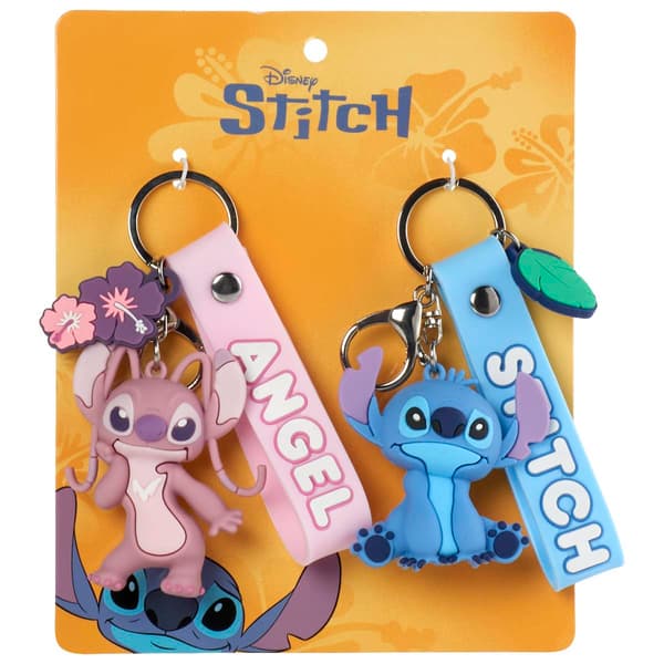 Girls Disney 2pk. Stitch & Angel Keychain Set - image 