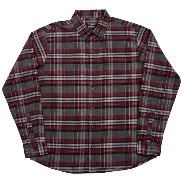 Mens Jackson Hole Flannel Shirt - Grey/Burgundy - image 