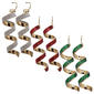3pc. Spiral Red/Green Glitter Earrings - image 1