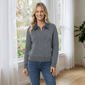 Womens Nanette Lepore Long Sleeve Two In One Denim Sweater - image 1
