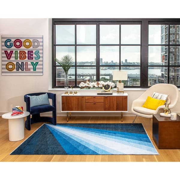 Elizabeth Sutton Maisie Violets Are Blue Rectangular Area Rug