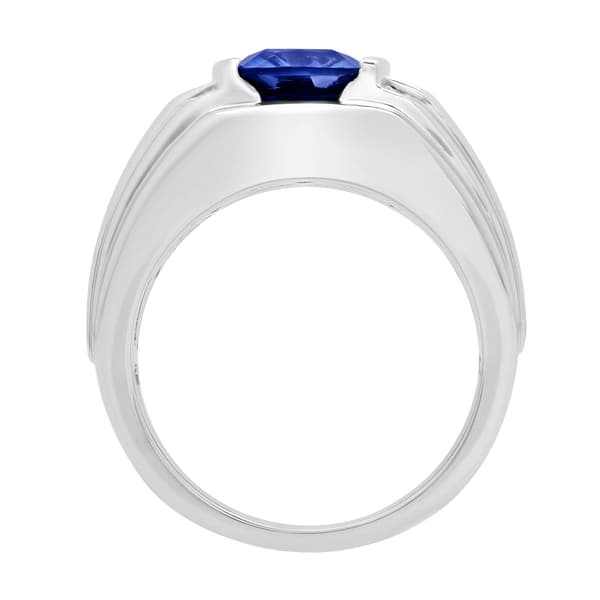 Mens Gentlemen''s Classics™ Created Blue & White Sapphire Ring