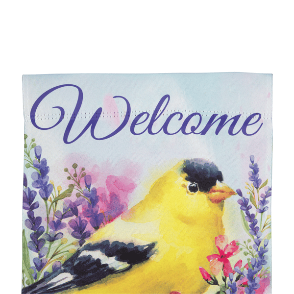 Northlight 40in. Welcome Yellow Finch Spring House Flag
