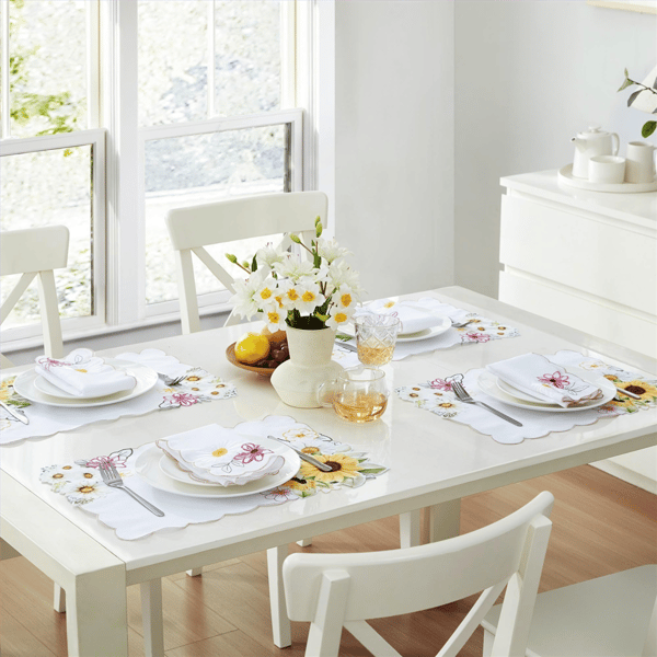 Threadmade Sunflower and Daisies Placemats - Set of 4