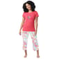 Womens HUE Fruity Floral Animal Short Sleeve & Capri Pajama Set - image 1