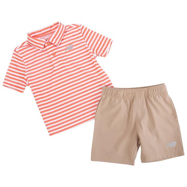 Toddler Boy New Balance Stripe Polo & Shorts Set - image 
