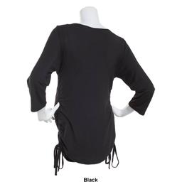 Womens Times Two Bracelet Sleeve Solid Side Tie Maternity Top