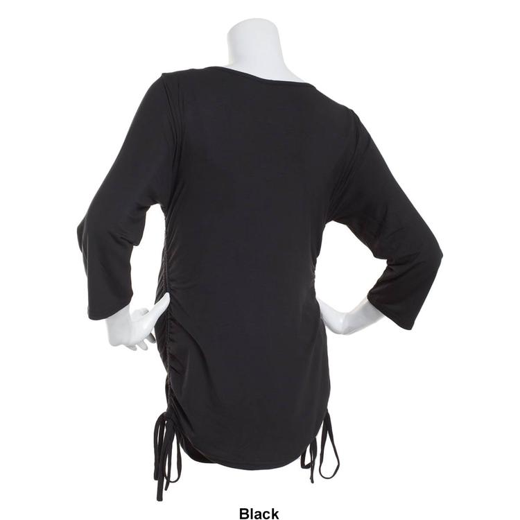 Womens Times Two Bracelet Sleeve Solid Side Tie Maternity Top