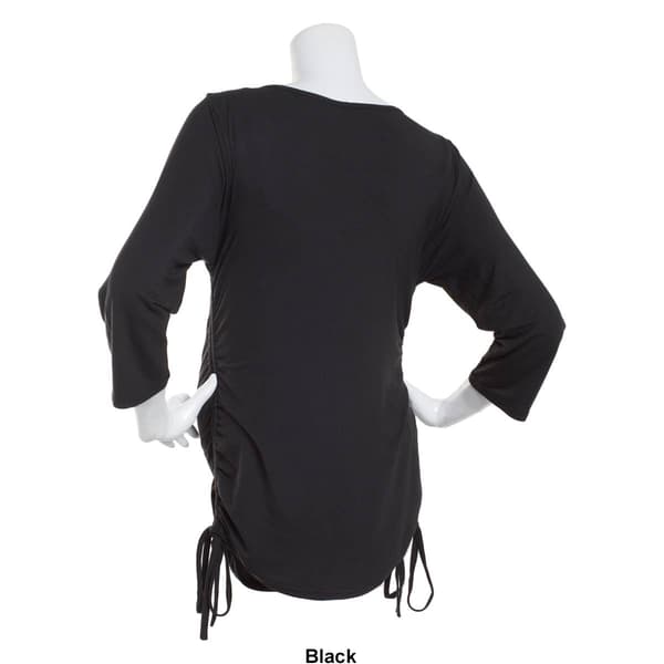 Womens Times Two Bracelet Sleeve Solid Side Tie Maternity Top