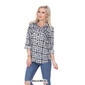 Womens White Mark Oakley Stretch Plaid Casual Button Down Top - image 5
