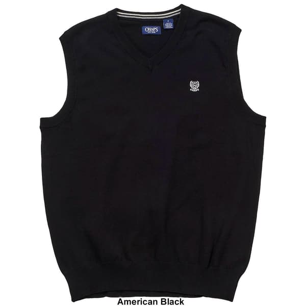 Mens Chaps Solid V-Neck Sweater Vest