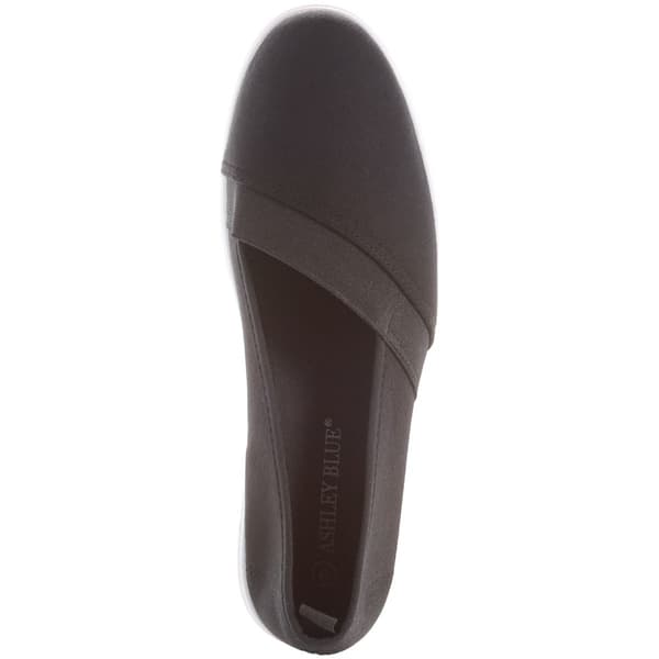 Womens Ashley Blue Solid Canvas Slip On Flats