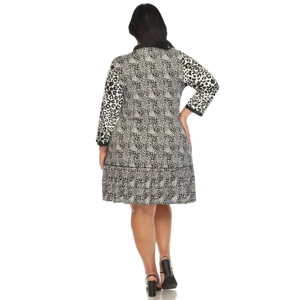 Plus Size White Mark Leopard Print Shift Dress