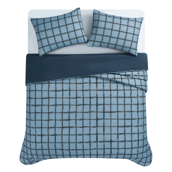 Cannon Luka Grid 3pc. Duvet Cover Set