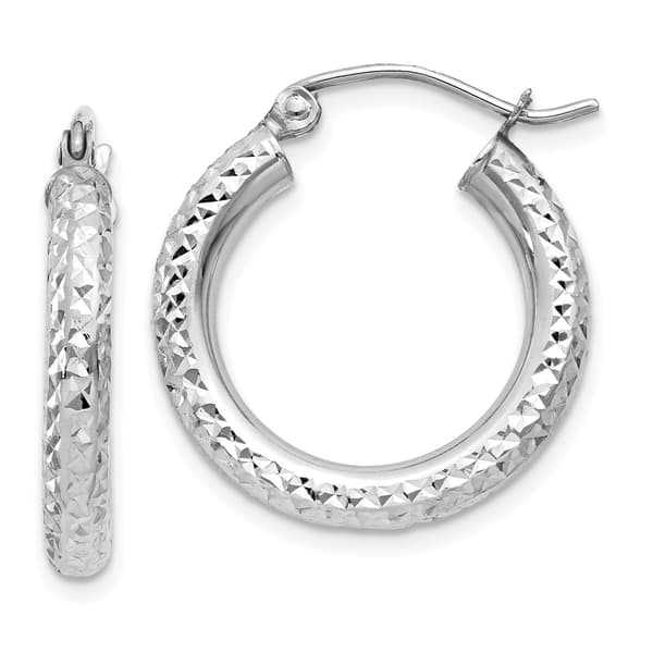 Gold Classics(tm) 14kt. White Gold 20mm Hoop Earrings - image 