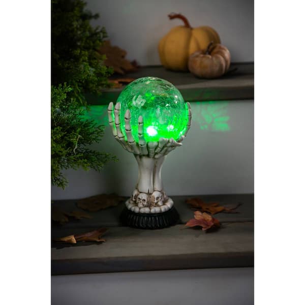 Evergreen LED Skull Hand Globe Statuary