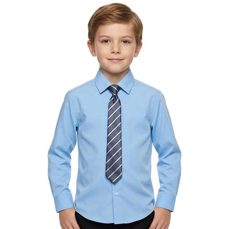 Boys (4-7) Bill Blass Dress Shirt & Tie - Placid Blue