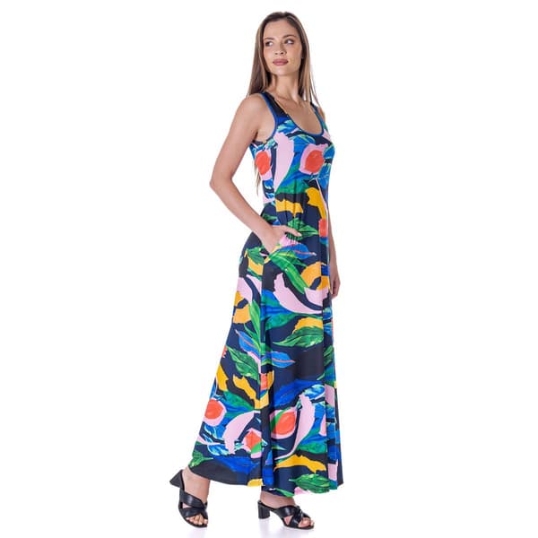 Womens 24/7 Comfort Apparel Tropical Shift Maxi Dress