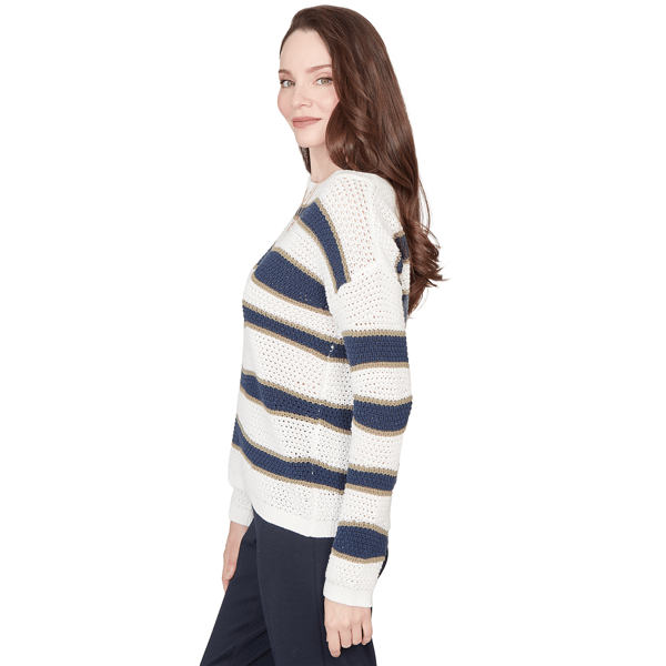 Petites Skye’s the Limit Fresh Start Wavy Stripe Sweater