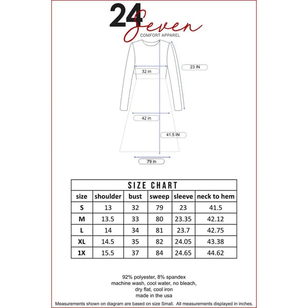 Womens 24/7 Comfort Apparel Floral Long Sleeve Fit & Flare Dress