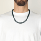 Mens Lynx Black Ion Plated Stainless Steel Foxtail Chain Necklace - image 2