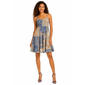 Juniors Angie Smock Bodice Patchwork Print Skater Dress - image 1
