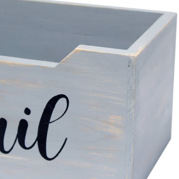 Elegant Designs Farmhouse Wooden Decorative "Mail" Organizer Box