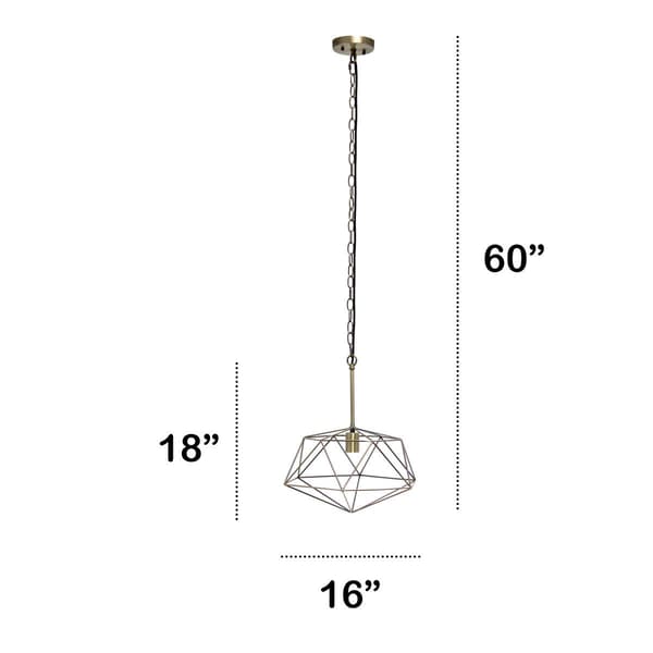 Lalia Home 1 Light 16in Modern Metal Wire Paragon Ceiling Pendant