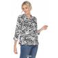 Womens White Mark Pleated Long Sleeve Floral Blouse - image 5